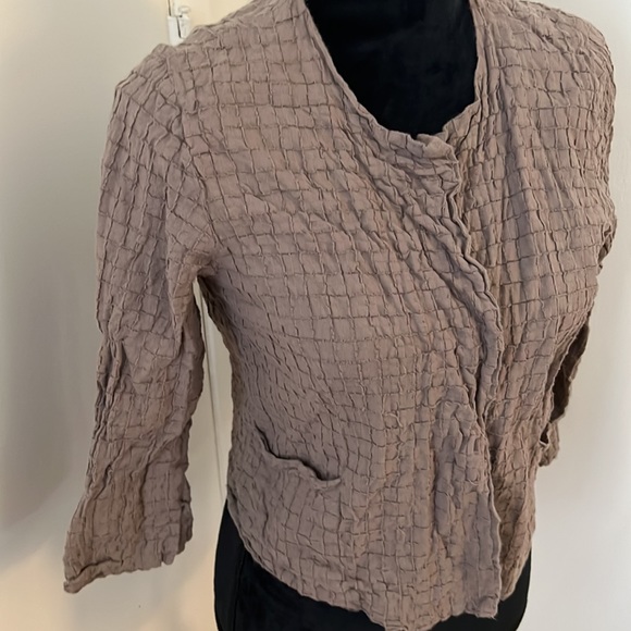 Eileen Fisher Gray-Brown Cotton Jacket Cardigan Sz XS - Picture 2 of 11